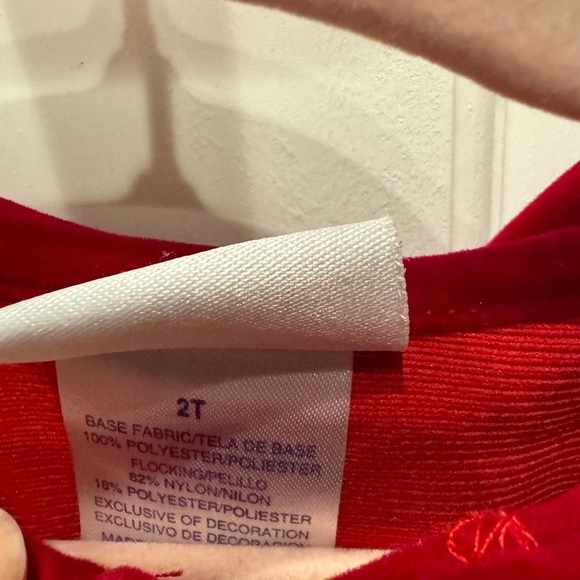 Blueberi Gold 2T Girls Christmas Red, Green and White Formal Faux Suede Jacket - Picture 4 of 5